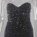 Vestido largo ajustado de sirena sin mangas, vestido sexi de fiesta con abertura