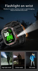 Nuevo reloj inteligente militar con GPS para hombre, linterna, brújula, resisten