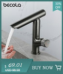 Becola-grifo de lavabo de oro cepillado, mezclador de baño negro, montado en cub