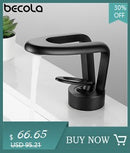 Becola-grifo de lavabo de oro cepillado, mezclador de baño negro, montado en cub