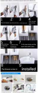 Becola-grifo de lavabo de oro cepillado, mezclador de baño negro, montado en cub