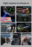 Nuevo reloj inteligente militar con GPS para hombre, linterna, brújula, resisten