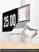 Braço Duplo NORTHBAYOU para Monitor e Portátil — Mais Espaço, Conforto e Produtividade