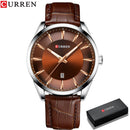 Relojes CURREN de cuarzo para hombre, relojes de pulsera con correa de cuero par