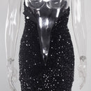 Vestido largo ajustado de sirena sin mangas, vestido sexi de fiesta con abertura
