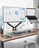 Braço Duplo NORTHBAYOU para Monitor e Portátil — Mais Espaço, Conforto e Produtividade