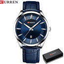 Relojes CURREN de cuarzo para hombre, relojes de pulsera con correa de cuero par