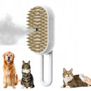 Cepillo de masaje con pulverizador para perros y gatos, cepillo de vapor 3 en 1