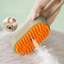 Cepillo de masaje con pulverizador para perros y gatos, cepillo de vapor 3 en 1