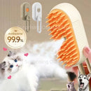Cepillo de masaje con pulverizador para perros y gatos, cepillo de vapor 3 en 1
