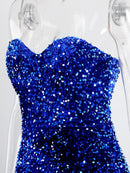 Vestido largo ajustado de sirena sin mangas, vestido sexi de fiesta con abertura