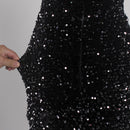 Vestido largo ajustado de sirena sin mangas, vestido sexi de fiesta con abertura