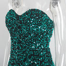 Vestido largo ajustado de sirena sin mangas, vestido sexi de fiesta con abertura
