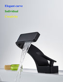 Becola-grifo de lavabo de oro cepillado, mezclador de baño negro, montado en cub