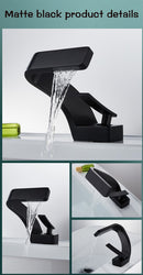Becola-grifo de lavabo de oro cepillado, mezclador de baño negro, montado en cub