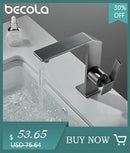 Becola-grifo de lavabo de oro cepillado, mezclador de baño negro, montado en cub