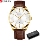 Relojes CURREN de cuarzo para hombre, relojes de pulsera con correa de cuero par