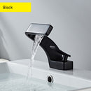 Becola-grifo de lavabo de oro cepillado, mezclador de baño negro, montado en cub